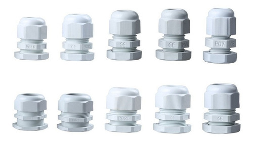 Pack X20u Prensa Estopa Pg-13.5 Conector De Nylon - Cimech3d Blanco