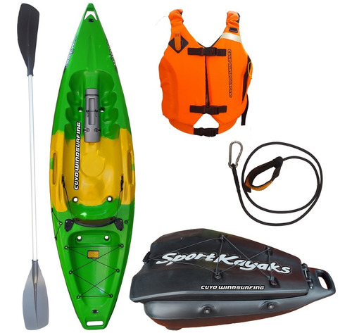 Combo Kayak Maori Remo Chaleco Respaldo Pita Silbato Tambuch