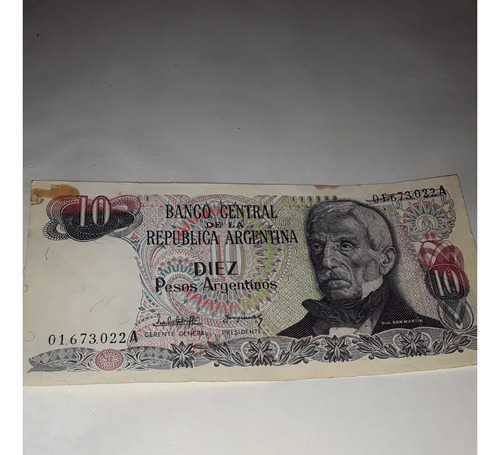  Billete 10 Pesos Argentinos San Martin  Serie A