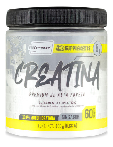 Creatina Monohidratada 300 G 60 Serv Creapure 43 Supplements