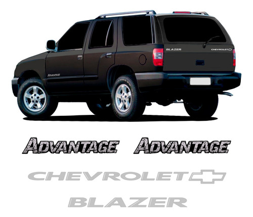 Emblemas Blazer Advantage 2007 Chevrolet Adesivos Prata