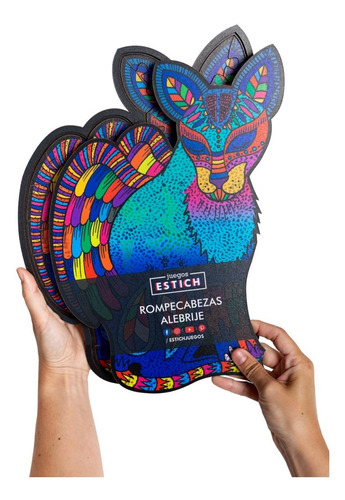 Juego Rompecabezas Ilustrado Alebrije Madera Puzzle Contorno