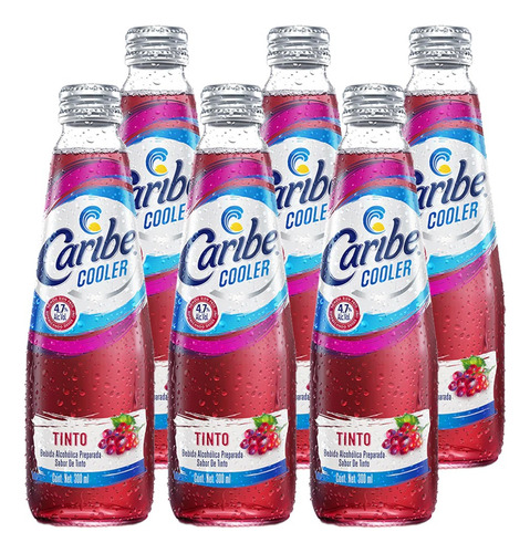 Pack De 6 Botellas Bebida Caribe Cooler Tinto 300ml
