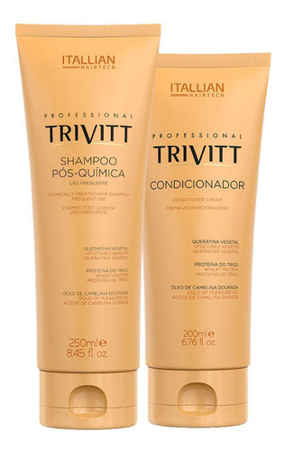 Kit Shampoo Pós Quimica 250ml E Condicionador 200ml Trivitt