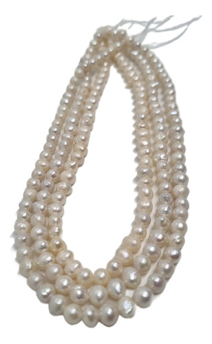 Perlas De Rio Naturales Ovaladas 7mm (para Bisuteria)