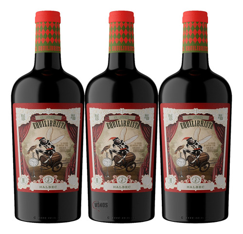 Vino El Joven Equilibrista Malbec De Juan Ubaldini Pack X3