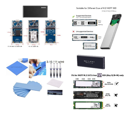 Disco M.2 Nvme Ssd Msata  Usb 3.1 Enclosure