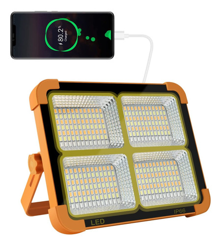 Reflector Led Dual Solar/corriente Power Bank 12k 7a15 Horas