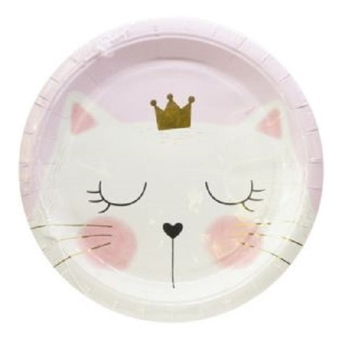 Plato De Polipapel Kitty Gatita X 6 Unidades