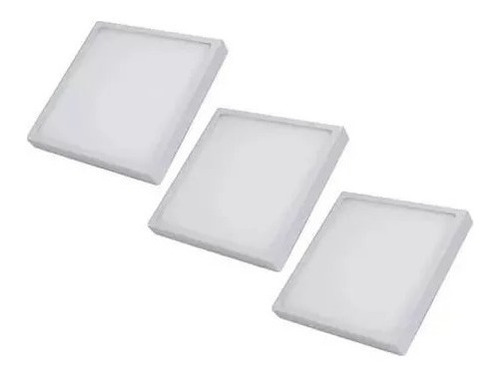 Pack X3 Foco Panel  Led 24w Sobrepuesto Cuadrado X L Pro Max