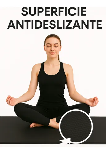 Colchoneta Para Yoga Pilates Gimnasia Fitness Gruesa 15mm Negro