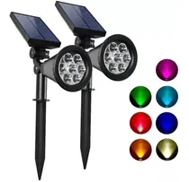Comprar Pack 2 Unidades Foco Estaca Luz Rgb Recargable Energia Solar