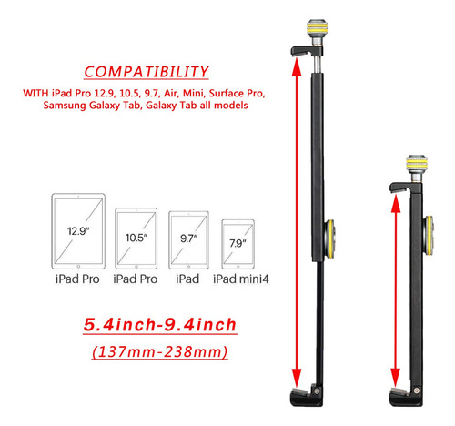 Soporte De Aluminio Para Ipad Tripode Universal Clamp 4 Mini Color