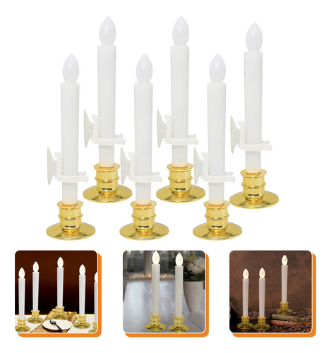 Lámpara De Vela Navideña Sin Llama, 6 Velas Led, Vela De Té,