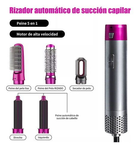 Escova De Vassoura De Cabelo Epsilon 5 Em 1 Rosa E Cinza