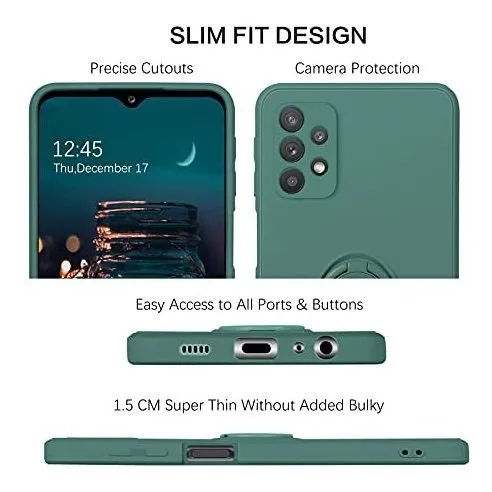 Funda Para Samsung A32 5g De Silicona Anillo 360 - Verde