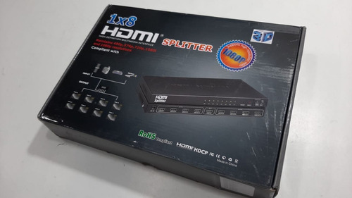 Divisor Hdmi 1.4 Hdcp Splitter 1 Entrada 8 Saídas 1080p 1x8