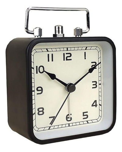 Thjsvy Reloj Despertador A Batería Con Caja De Metal Cuadrad