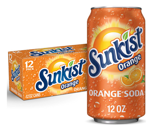 Sunkist Soda De Naranja, 12 Onzas Liquidas (paquete De 12)