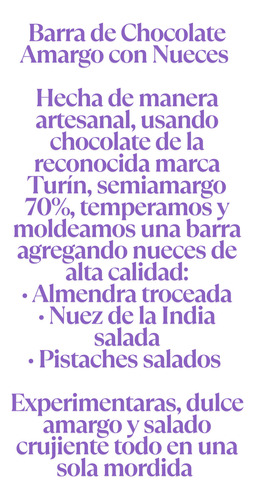 Chocolate Amargo Con Nueces - Turín (barras)