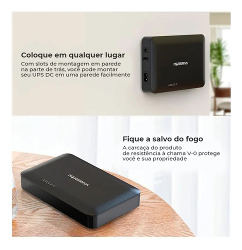 Mini Nobreak Dc Ups 30w 8000mah Kp1 Pro 4 Portas Dc 1 Usb