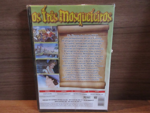 Dvd - Os Três Mosqueteiros - Desenho Animado - Lacrado