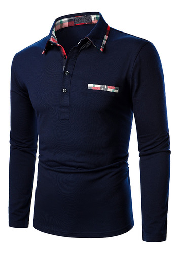 Blusa E Para Hombre, Corte Casual, Delgada, Cuello Alto