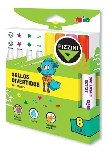 Marcadores Sellos Divertidos Color 8u Pizzini Fun Stamps