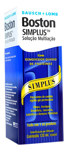 Soluções de limpeza de lentes de contato  Bausch + Lomb Solução Multiação Simplus 120ml