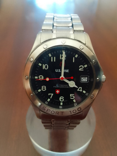 Reloj Suizo Para Hombre - U.s One Plateado Plateado Negro (Usado)