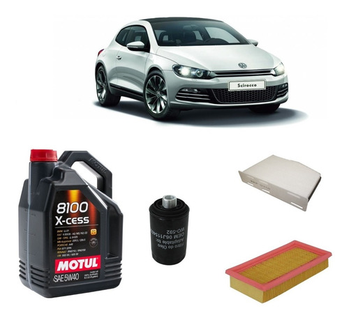 Kit 3 Filtros Wega Scirocco 2.0 Tsi Y Motul 8100 5w40 X5