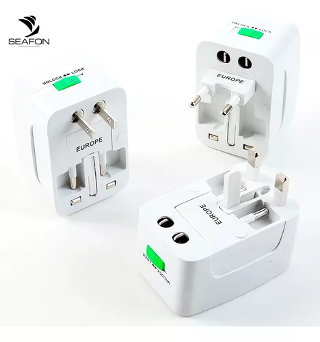 Adaptador de enchufe Reino Unido, América, Caribe a europeo - Blanco -  Cables - Los mejores precios