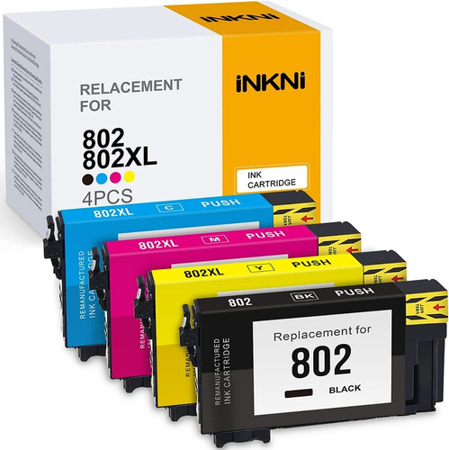 Inknil Tinta Repuesto Remanufacturado Epson Epson 802(reacon (Reacondicionado)