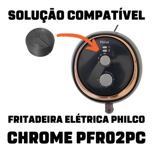 Botão Temperatura Fritadeira Philco Air Fry Chrome Pfr02pc