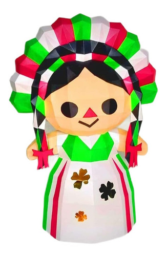 Muñeca Tradicional Mexicana Para Armar Papercraft Pdf