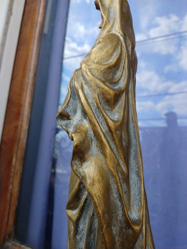 Estatua Virgen Lourdes Símil Bronce Sólo X Pedido Garantía