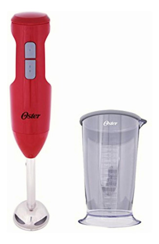 Oster - Batidora De Inmersión Roja Con Función Turbo