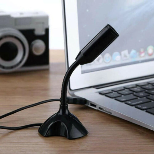 Mini Micrófono De Mesa Con Entrada Auxiliar 3.5mm Flexible