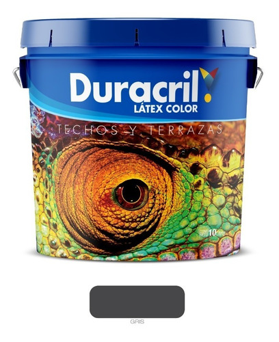 Pintura Látex Color Interior Exterior Duracril 10lts Acabado Mate Color Gris