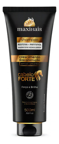  Shampoo Biotina Forte 500ml Crescimento Reconstrução Sem Sal