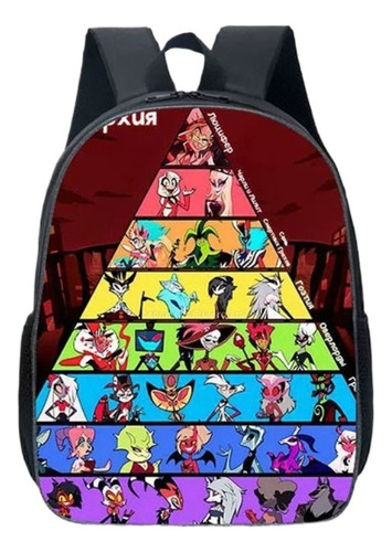 . Mochila Escolar Hell Inn Hazbin Hotel Con Dibujos Animados D