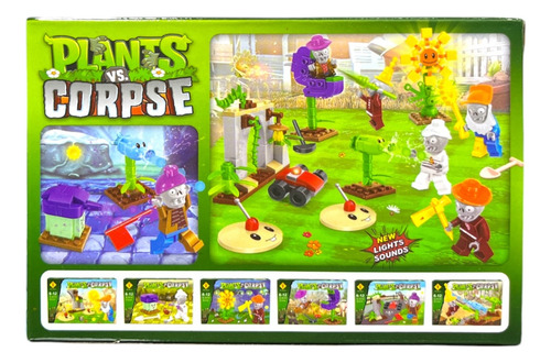 Set 6 Plantas Vs Zombie Bloques De Construcción Bricks 217pc