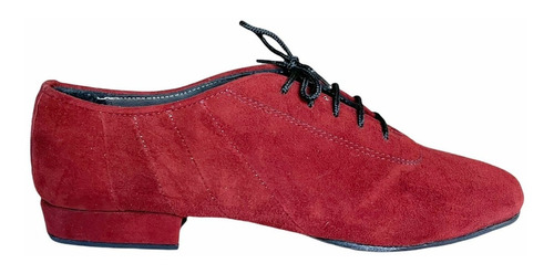 Zapato De Baile Tango Salsa Fiesta Rock Gamuza Bordo Flex Ok