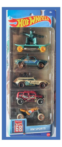 Hot Wheels 5 Gift Pack Hw Sports 2022 - Para Coleccionistas