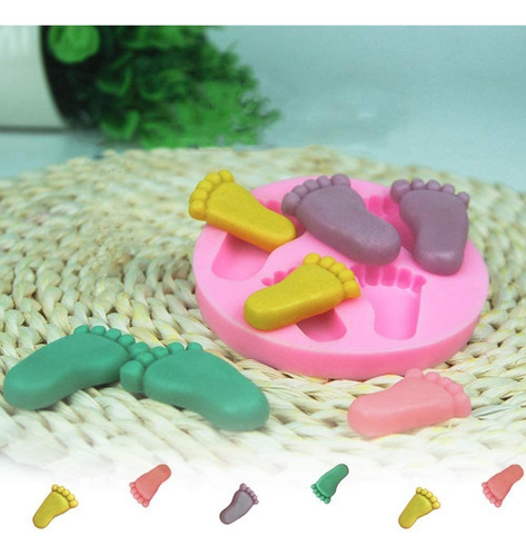 Molde De Silicona 3d Para Fondant De Pie De Bebé, Deco...
