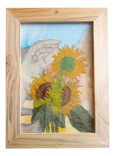 Cuadro Decorativo Ecológico -girasoles - Con Efecto Volumen