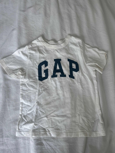 Remera Gap Blanca Letras Azules Talle 5