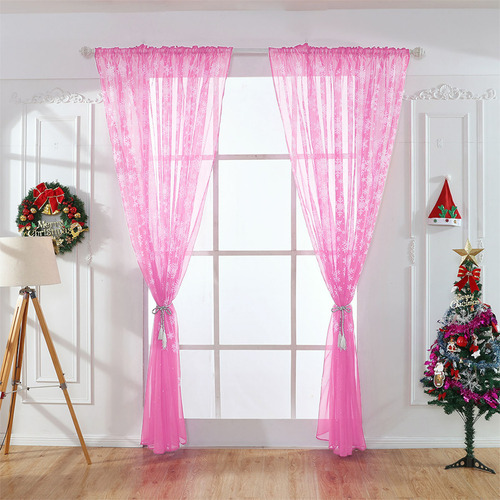 G 1 Peça De Cortina Snowflake Window Voile Drape Valance
