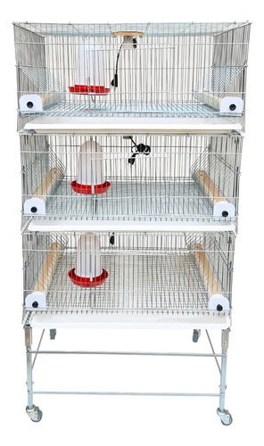 Gaiola Para Pintinhos Mini Criadeira Pinteiro 3 Módulos Cor Prateado