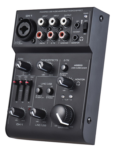 Consola De Mezclas Effect Mic-line Age03 Dj Echo Usb